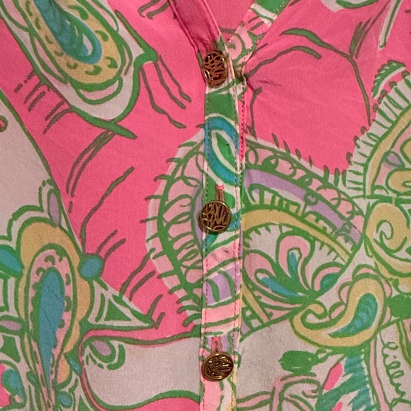 Lilly Pulitzer vibrant blouse Colorful Paisley Blouse - Picture 5 of 12